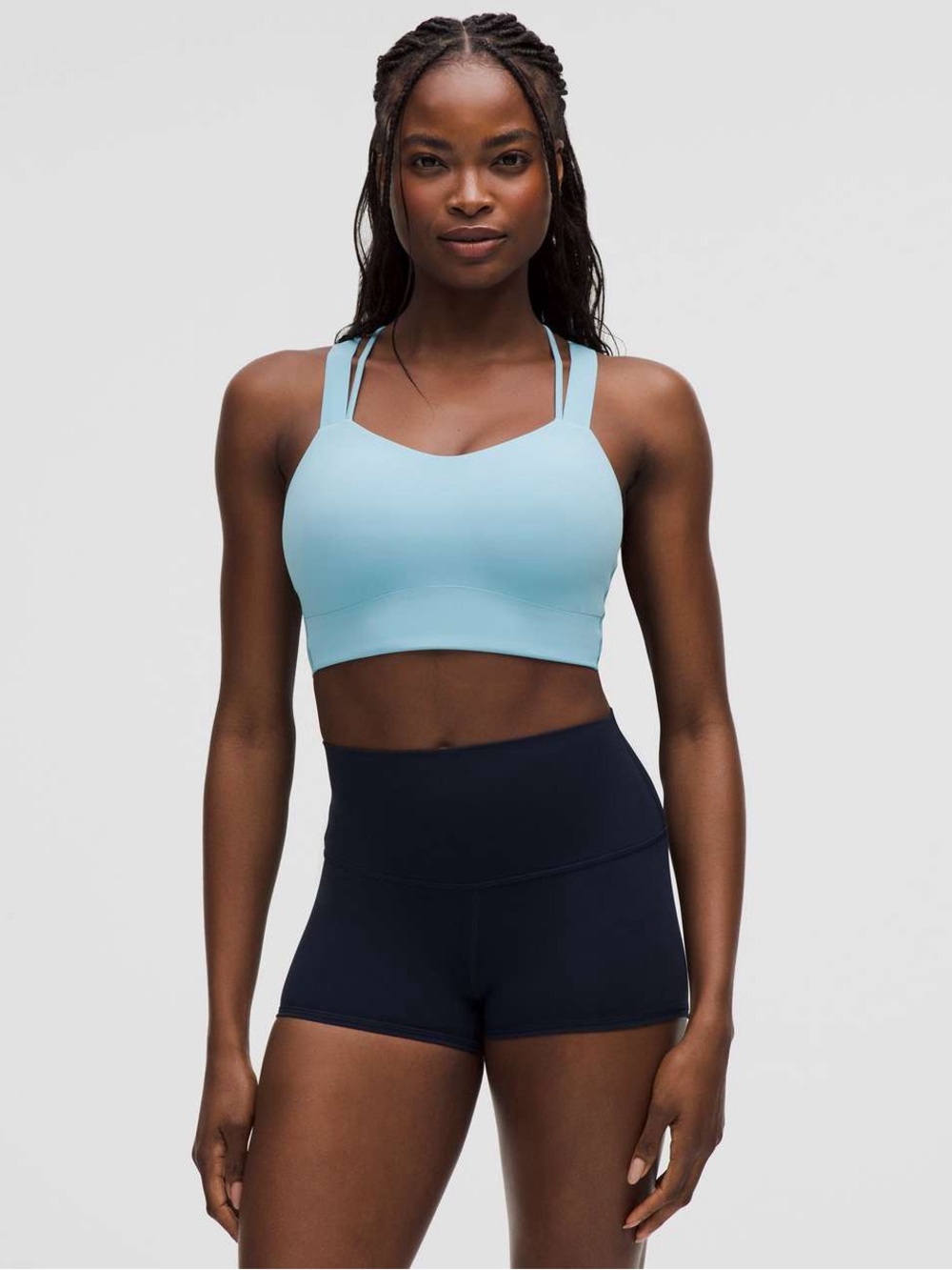 Lululemon Like a Cloud Longline Sports Bra D/DD Washed Blue WBLE 10 NWT